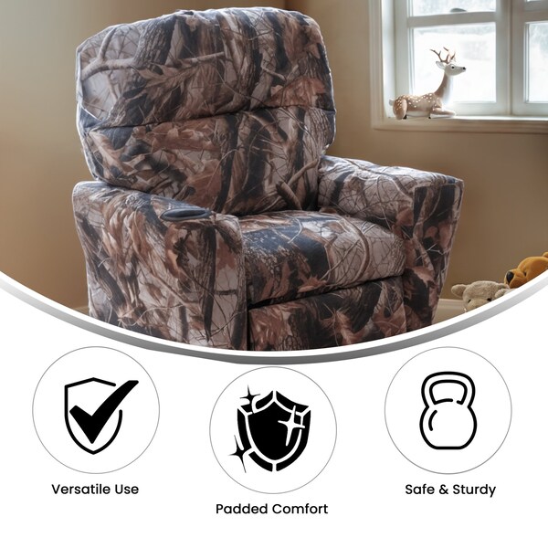 Flash Furniture Camo Fabric Kids Recliner, 25" to 39" x 28" - BT-7950-KID-CAMO-GG