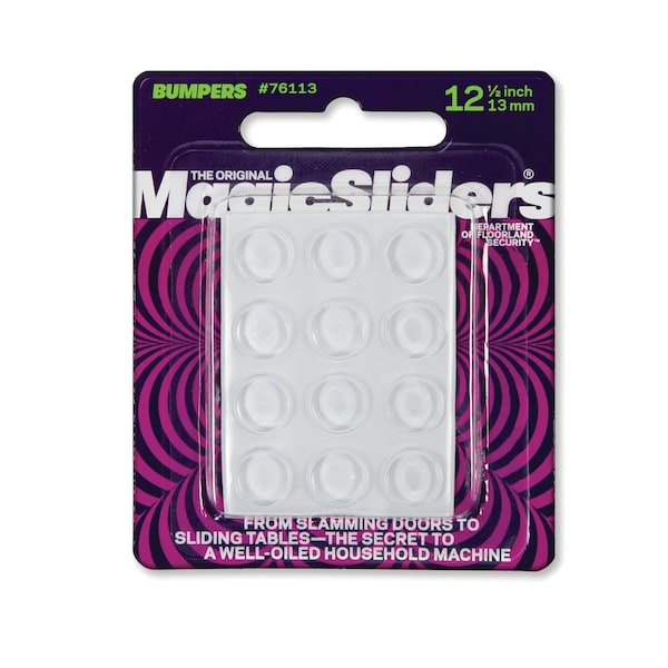 Magic Sliders Magic Sliders Vinyl Self Adhesive Bumper Pads Clear Round 1/2 in. W X 1/2 in. L 12 pk - 76113