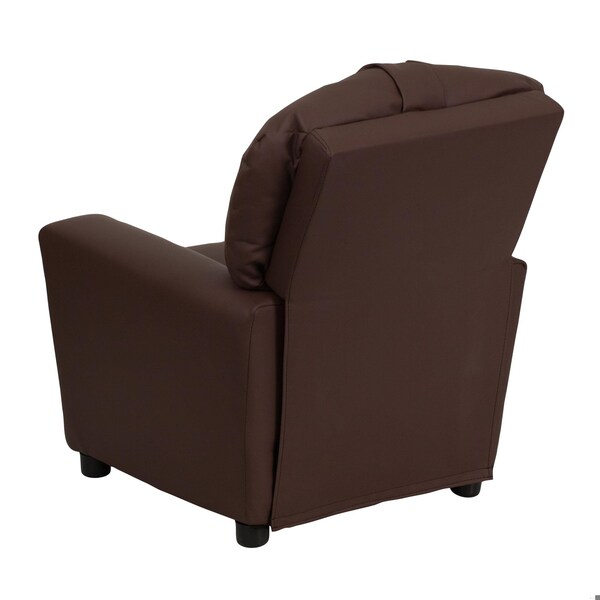 Flash Furniture Kids Recliner, 25" to 39" x 28", Upholstery Color: Brown - BT-7950-KID-BRN-LEA-GG