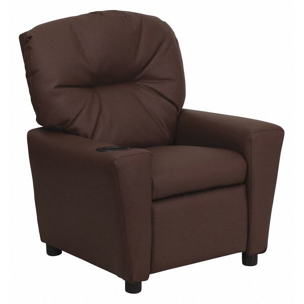 Flash Furniture Kids Recliner, 25" to 39" x 28", Upholstery Color: Brown - BT-7950-KID-BRN-LEA-GG