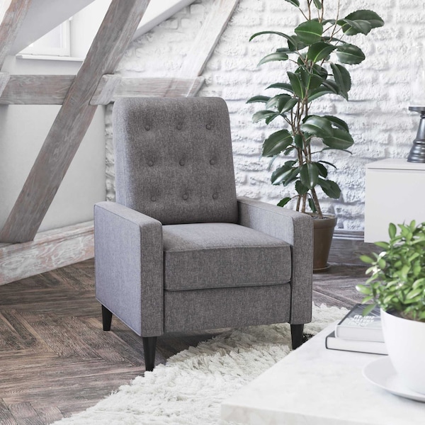 Flash Furniture Modern Gray Fabric Pushback Recliner - SG-SX-80415N-GY-GG