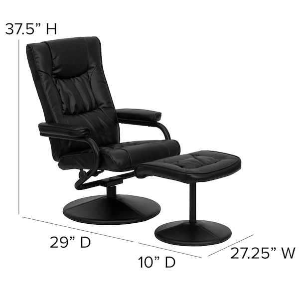 Flash Furniture Black LeatherSoft Recliner with Ottoman - BT-7862-BK-GG