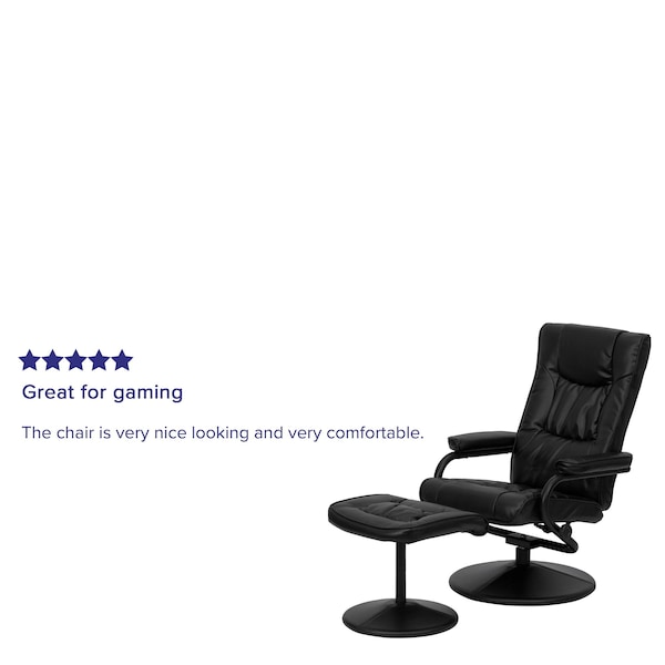 Flash Furniture Black LeatherSoft Recliner with Ottoman - BT-7862-BK-GG