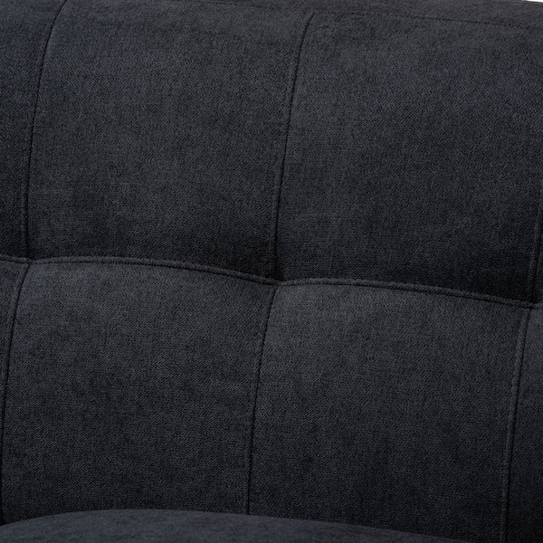 Baxton Studio Allister Mid-Century Dark Grey Upholstered 2-Piece Living Room Set - 158-9746-9747