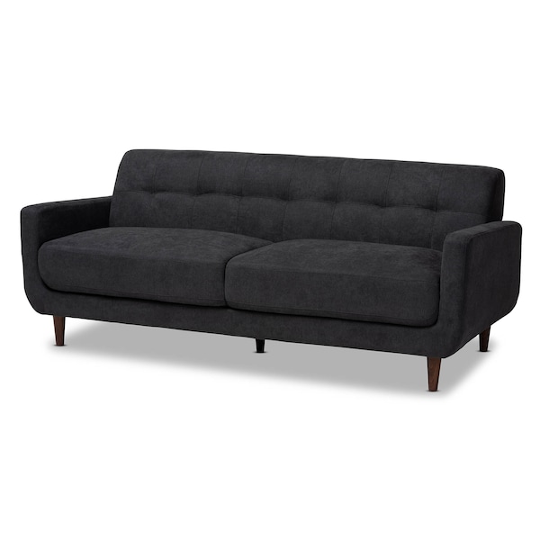 Baxton Studio Allister Mid-Century Dark Grey Upholstered 2-Piece Living Room Set - 158-9746-9747