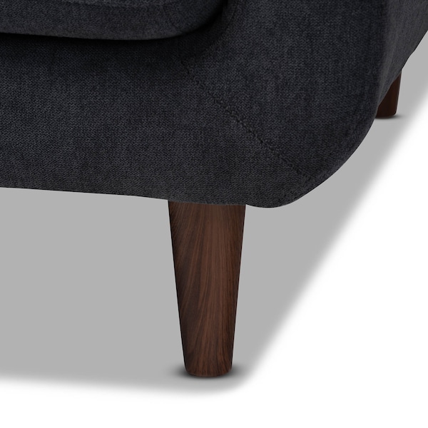 Baxton Studio Allister Mid-Century Dark Grey Upholstered 2-Piece Living Room Set - 158-9746-9747
