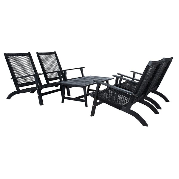 Safavieh Deven Living Set, Black - 5 Piece - PAT7079C