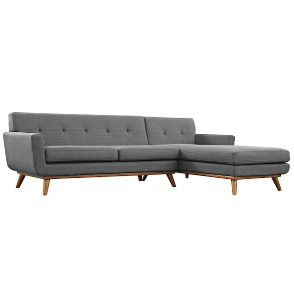 Modway Furniture Engage Right-Facing Sectional Sofa, Gray - EEI-2119-DOR-SET