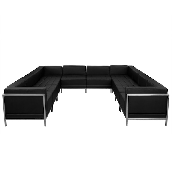 Flash Furniture 10 pcs. Sectional, 113" x 27-1/4", Upholstery Color: Black - ZB-IMAG-U-SECT-SET1-GG