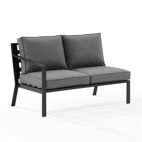 Clark 34.5 x 51.25 x 28.75 in. Outdoor Metal Sectional Left Side Loveseat, Charcoal - KO70370MB-CL