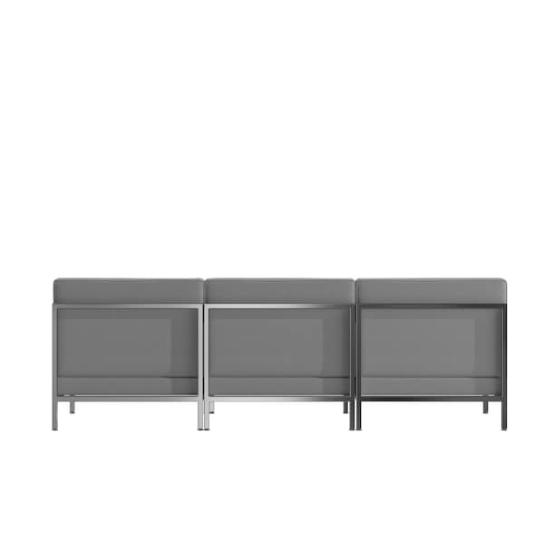 Flash Furniture 3 Piece Gray LeatherSoft Modular Lounge Set - ZB-IMAG-MIDCH-3-GY-GG