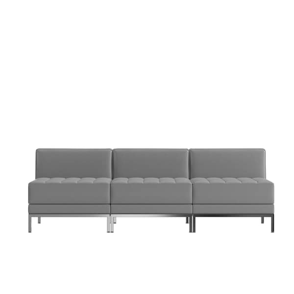 Flash Furniture 3 Piece Gray LeatherSoft Modular Lounge Set - ZB-IMAG-MIDCH-3-GY-GG