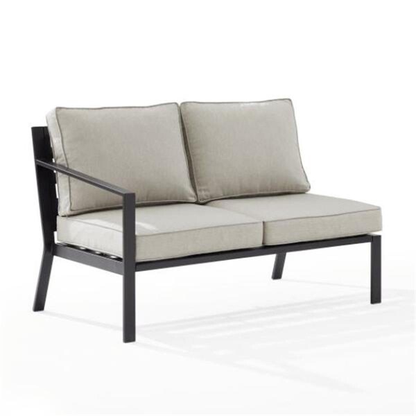 Clark 34.5 x 51.25 x 28.75 in. Outdoor Metal Sectional Left Side Loveseat, Taupe - KO70370MB-TE