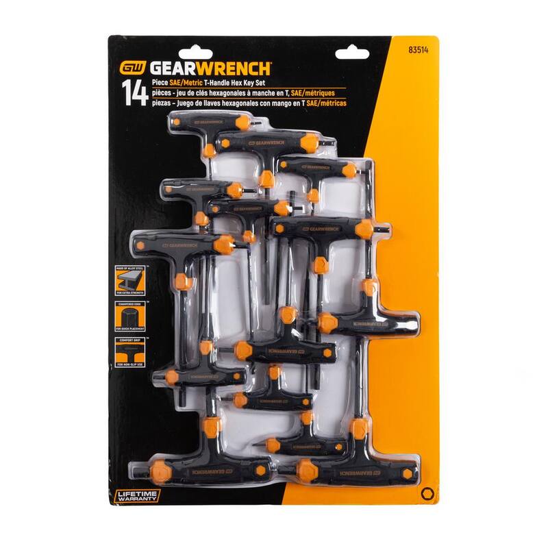 Set de Llaves Hexagonales T-Manija en Pulgadas y Métricas (14 piezas) - 83514