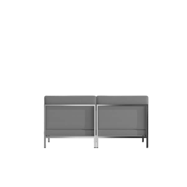 Flash Furniture 2 Piece Gray LeatherSoft Modular Lounge Set - ZB-IMAG-MIDCH-2-GY-GG