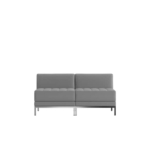Flash Furniture 2 Piece Gray LeatherSoft Modular Lounge Set - ZB-IMAG-MIDCH-2-GY-GG