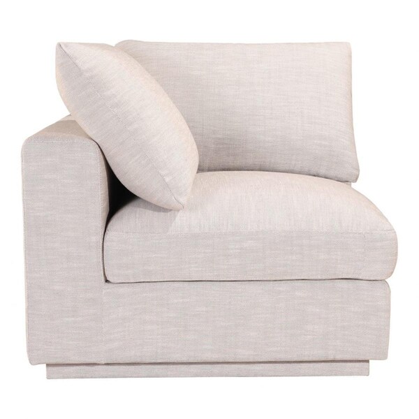 Moes Home Collection Justin Corner Taupe, Taupe - 34.25 x 38.25 x 37.75 in. - RN-1102-39