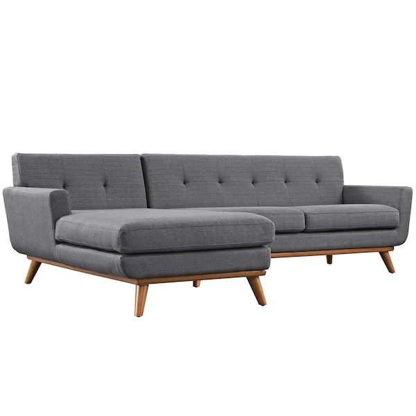 Modway Furniture Engage Left-Facing Sectional Sofa, Gray - EEI-2068-DOR-SET
