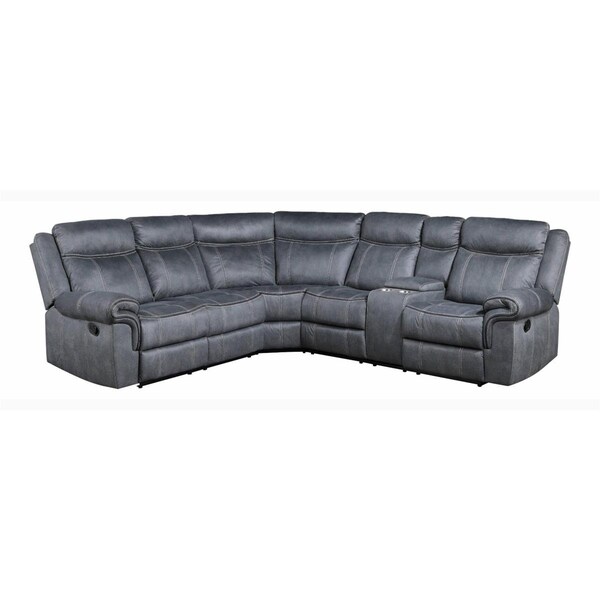 Acme Furniture Industry Acme Furniture  131 x 38 x 41 in. Dollum Sectional Sofa, 2-Tone Gray Velvet - LV00398