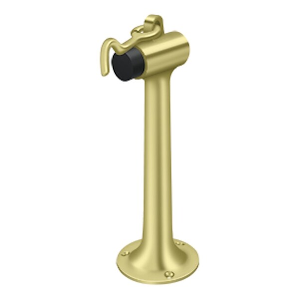 Deltana Floor Mount 8 Bumper with Hook & Eye Heavy Duty Bright Brass Finish - DSF830U3