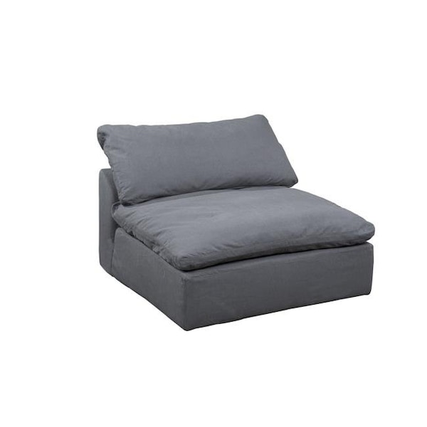 Sunset Trading Sunset Trading SU-145837-391094 Cloud Puff Slipcovered Armless Sofa Sectional Modular Chair - Performance Gray - SU-145837-391094