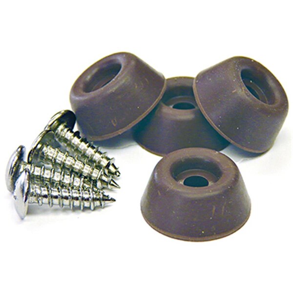 Active Athlete 0.87 in. TruGuard Screw on Rubber Bumpers, Brown, 4PK - AC3855564