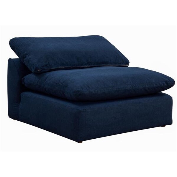 Sunset Trading Sunset Trading SU-145837-391049 36 x 44 x 44 in. Cloud Puff Slipcovered Armless Chair for Sofa Sectional Modular with Performance Fabric - Navy Blue - SU-145837-391049