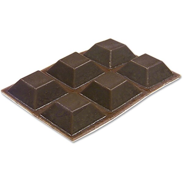 Active Athlete 0.75 in. TruGuard Square Self Adhesive Vinyl Bumpers, Brown, 6PK - AC3842802