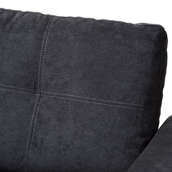 Baxton Studio Lianna Modern Dark Grey Upholstered Sectional Sofa - 143-8760