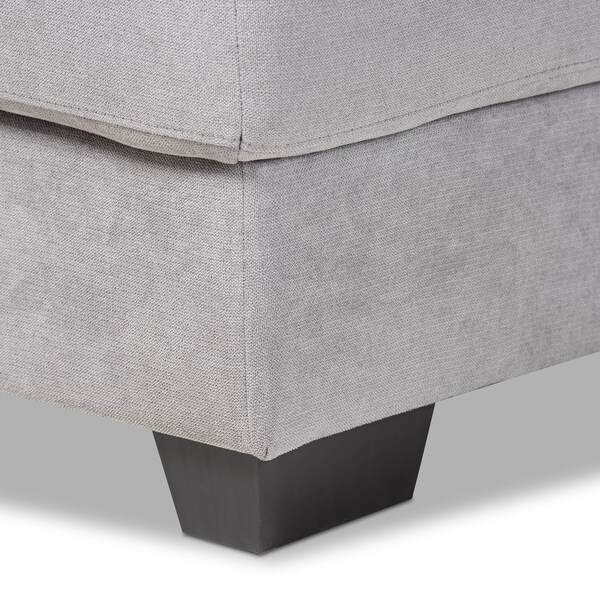 Baxton Studio Nevin Light Grey Upholstered Sectional Sofa with Right Facing Chaise - 158-9743