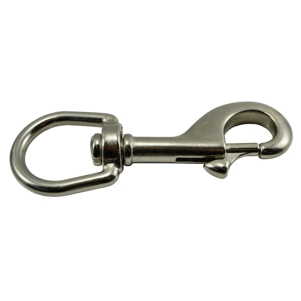 Midwest Fastener 1" x 4-1/8" 316 Stainless Steel Swivel Eye Snap Hooks - 35751