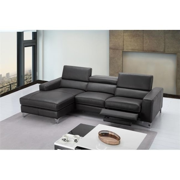 J&M Furniture J&M Furniture 18208-LHFC Ariana Premium Leather Sectional in Left Hand Facing Chaise; Grey - 18208-LHFC