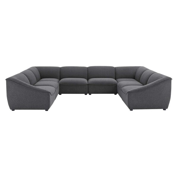 Modway Furniture Comprise Sectional Sofa, Charcoal - 8 Piece - EEI-5414-CHA