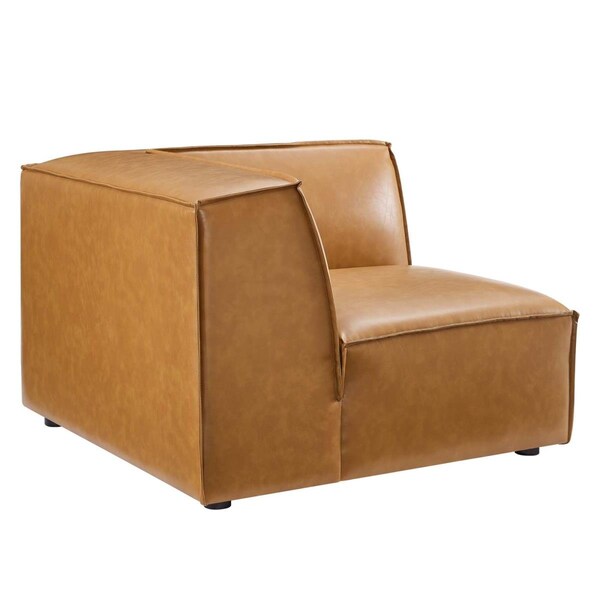 Modway Furniture Restore Vegan Leather Sectional Sofa Corner Chair, Tan - EEI-4494-TAN