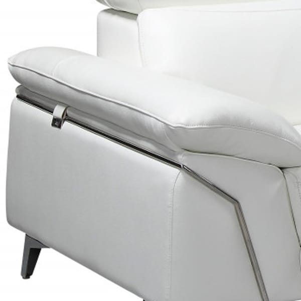 Homeroots 181 x 41 x 39 in. Modern White Leather Sectional Sofa - 343951