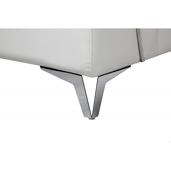 Homeroots 181 x 41 x 39 in. Modern White Leather Sectional Sofa - 343951