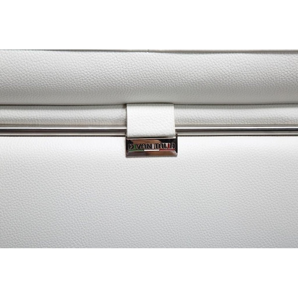 Homeroots 181 x 41 x 39 in. Modern White Leather Sectional Sofa - 343951