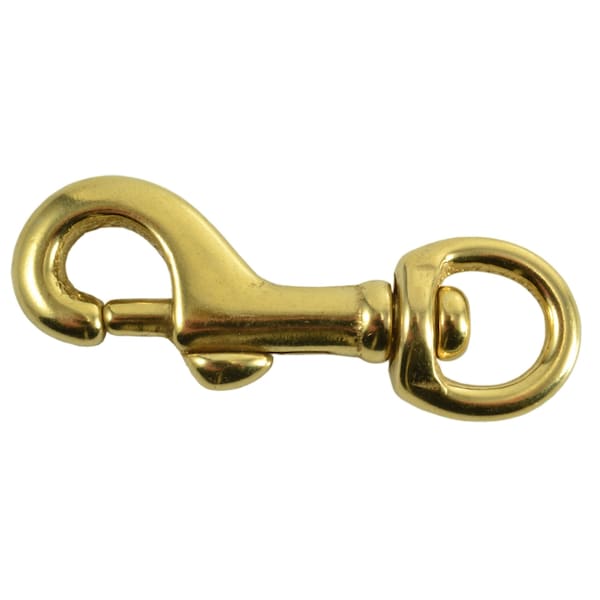 Midwest Fastener 3/8" x 2-1/4" Brass Swivel Bolt Snap Hooks 2PK - 36664