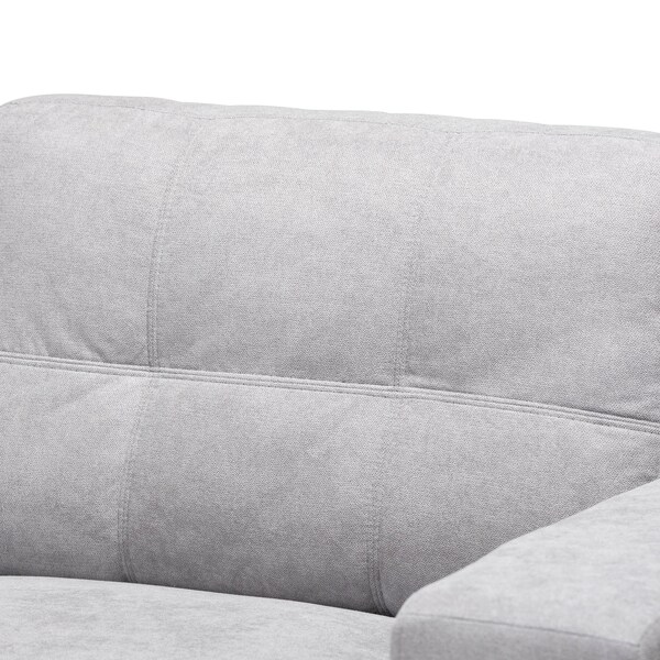 Baxton Studio Langley Light Grey Upholstered Sectional Sofa with Left Facing Chaise - 158-9741