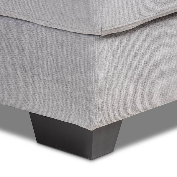 Baxton Studio Langley Light Grey Upholstered Sectional Sofa with Left Facing Chaise - 158-9741