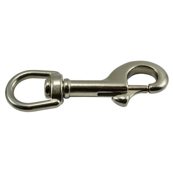 Midwest Fastener 5/8" x 3-3/8" 316 Stainless Steel Swivel Eye Snap Hooks 2PK - 35747
