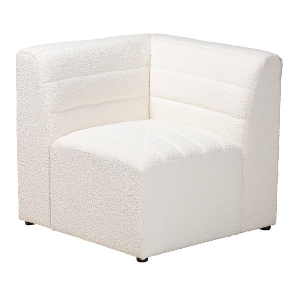 Baxton Studio Maya Modern White Boucle Fabric 5-Piece Modular Sectional Sofa - 228-12968-12967-12967-ZORO