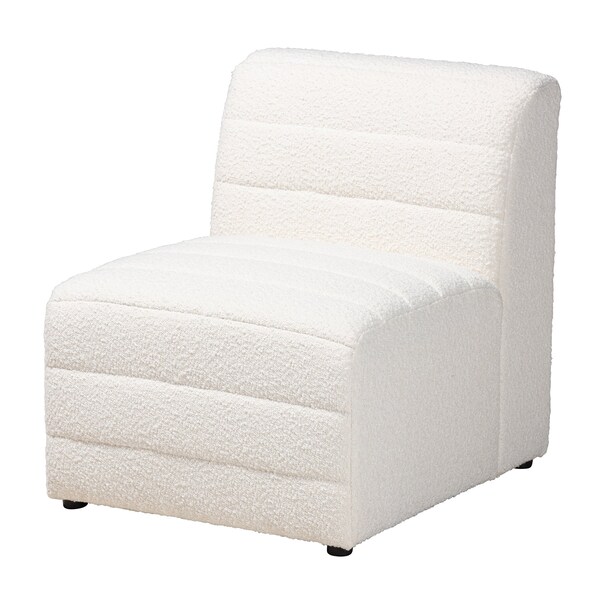 Baxton Studio Maya Modern White Boucle Fabric 5-Piece Modular Sectional Sofa - 228-12968-12967-12967-ZORO