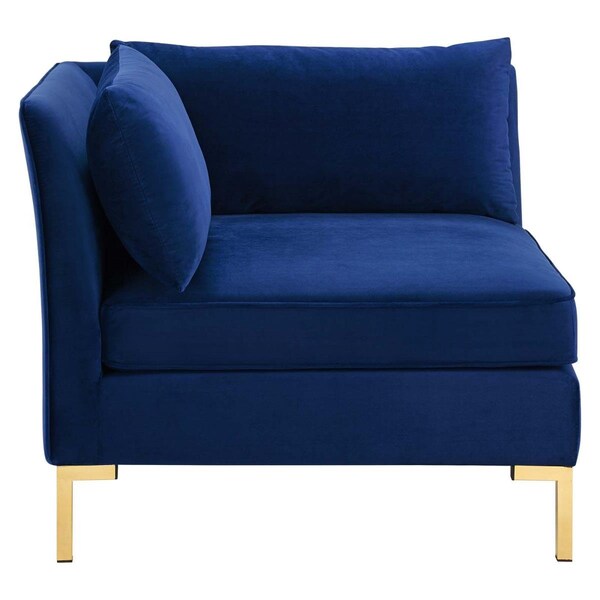 Modway Furniture Ardent Performance Velvet Sectional Sofa Corner Chair, Navy - EEI-3985-NAV