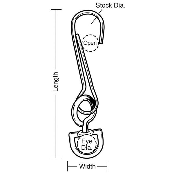 Lucky Line Economy Spring Snap, L 2 5/8 In, PK10 - 4FCW7