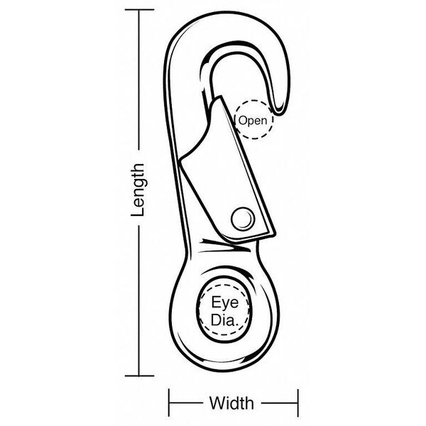 Lucky Line Eyelet Spring Snap, L 4 3/4 In - 4GGU6