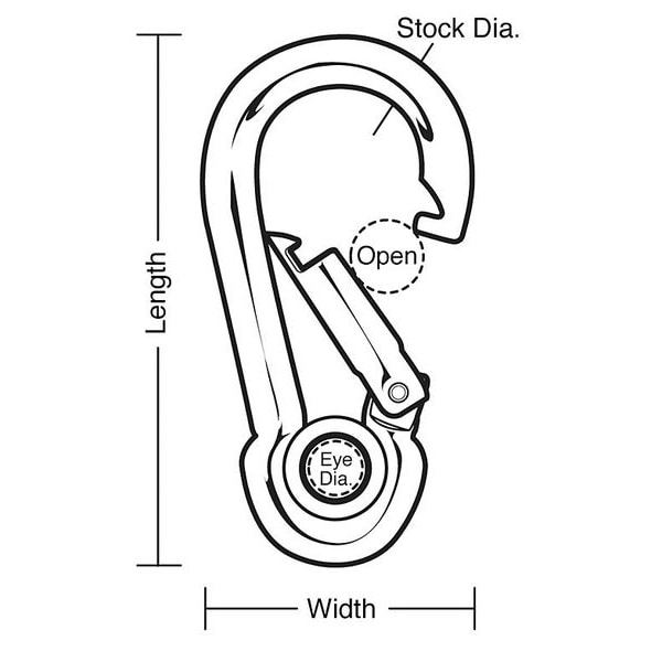 Lucky Line Spring Snap, HD, Steel, L 3 1/8 In - 4FCP2