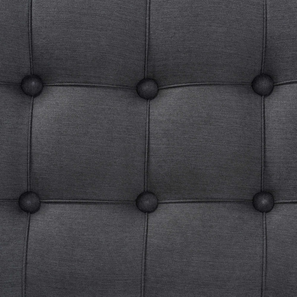 Baxton Studio Hedia Contemporary Glam and Luxe Grey Fabric Upholstered and Silver Finished Wood Ottoman - 213-12262-ZORO
