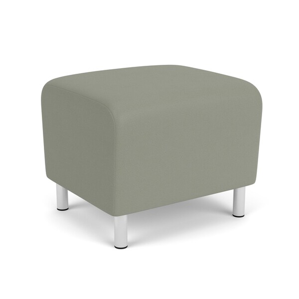 Lesro Siena Lounge Reception 1 Seat Bench, Brushed Steel, OH Eucalyptus Upholstery - SN1001