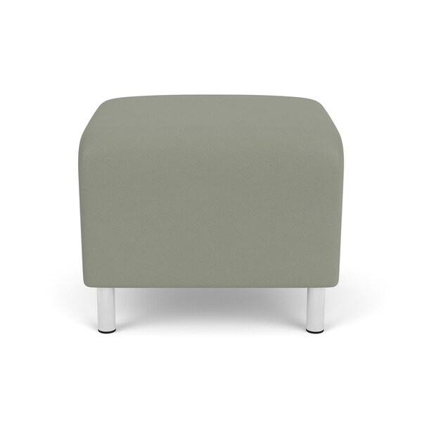 Lesro Siena Lounge Reception 1 Seat Bench, Brushed Steel, OH Eucalyptus Upholstery - SN1001